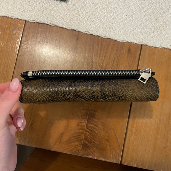 All Saints Snake Print Clutch - Black and Brown - Picture 5 of 9